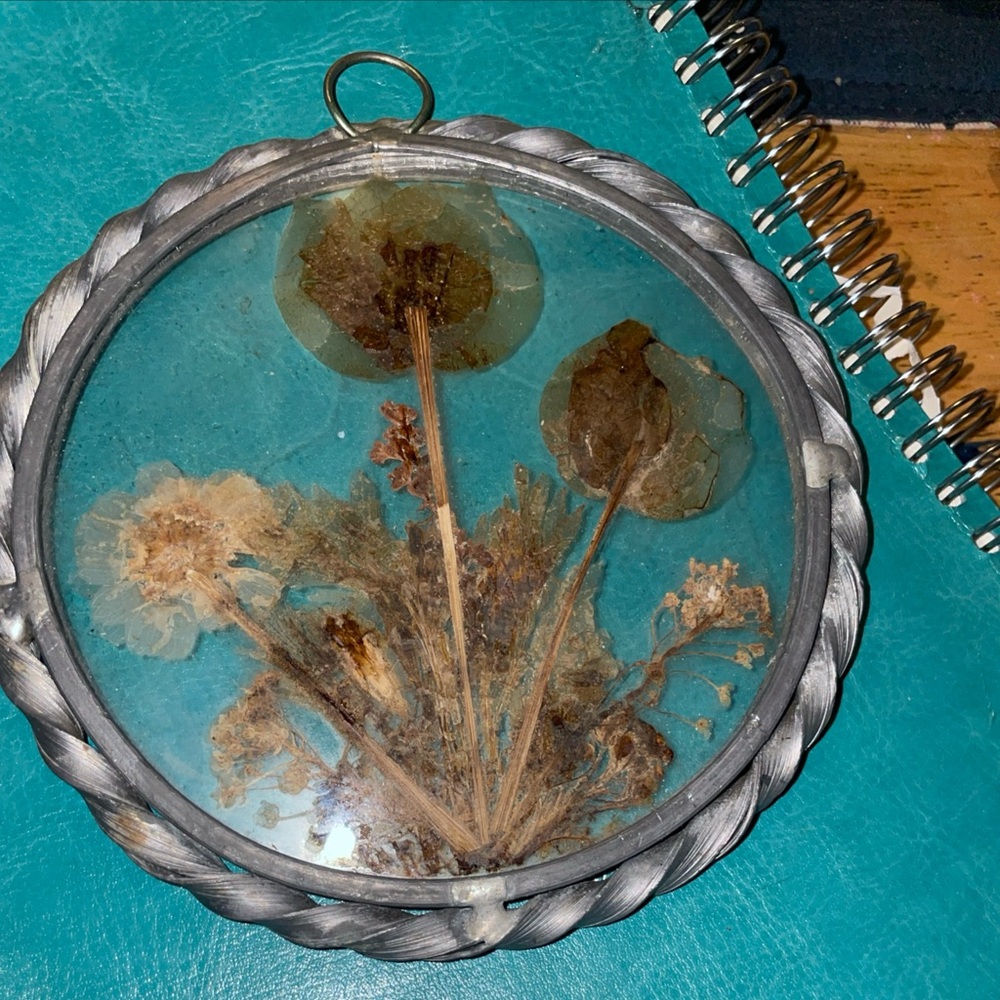 Vintage Pressed Flower Wall Hanging